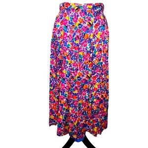 🌟🔥 BOGO Sale🔥🌟 Vintage Ann Stevens Floral Print Pleated Maxi Skirt